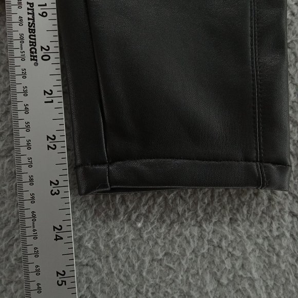 Miss‎ Selfridge Pants Womens 4 Black Faux Leather Petite Skinny Glam NWT - Picture 5 of 11